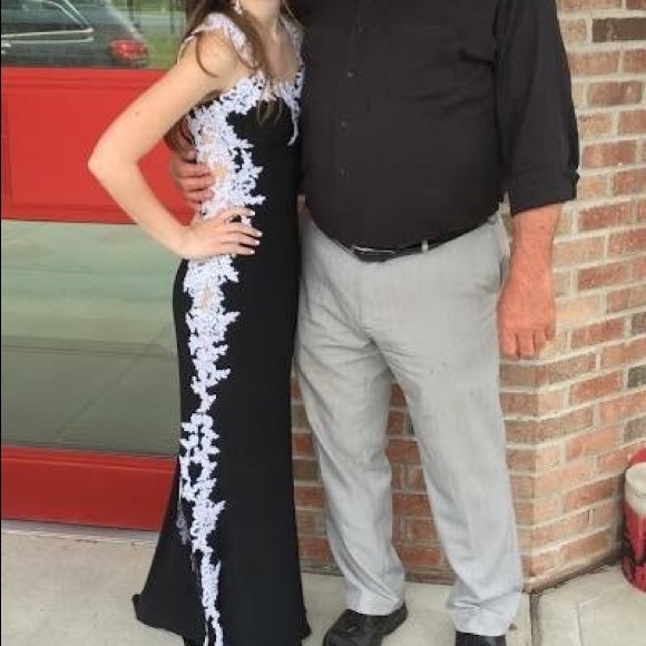 Black and White Prom Dress - Picture 4 of 5